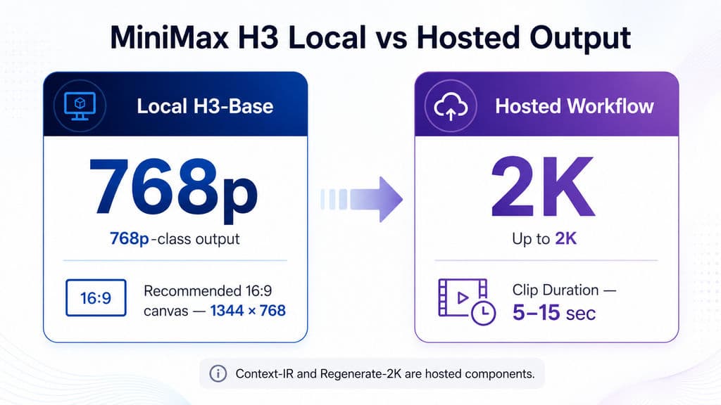 MiniMax H3 Local vs Hosted Output