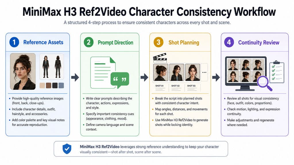MiniMax H3 Ref2Video Character Consistency Workflow