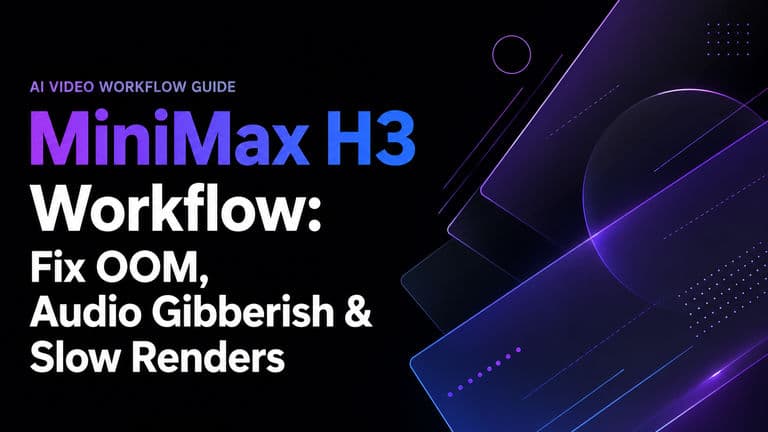 MiniMax H3 Workflow: Fix OOM, Audio Gibberish & Slow Renders