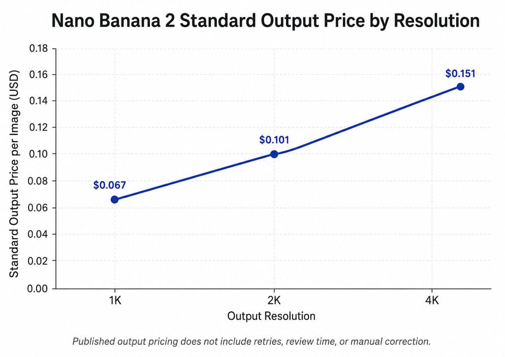 Nano Banana 2 Standard Output Price by Resolution