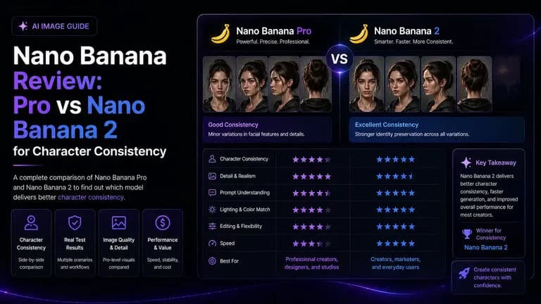 Nano Banana Review: Pro vs Nano Banana 2 for Character Consistency