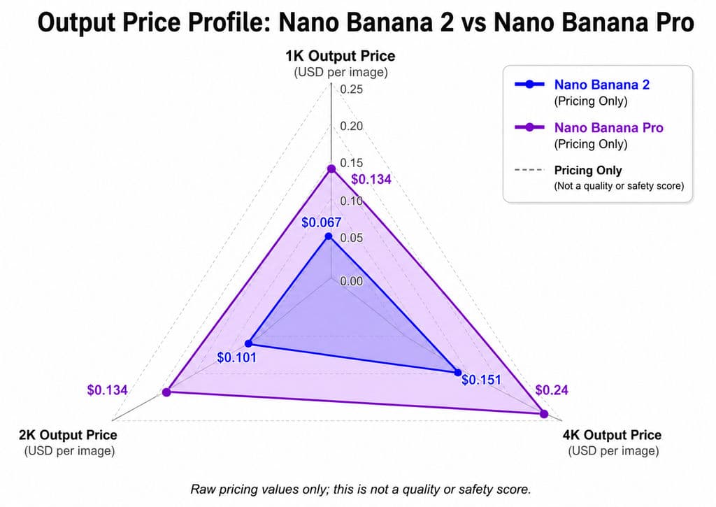 Output Price Profile: Nano Banana 2 vs Nano Banana Pro