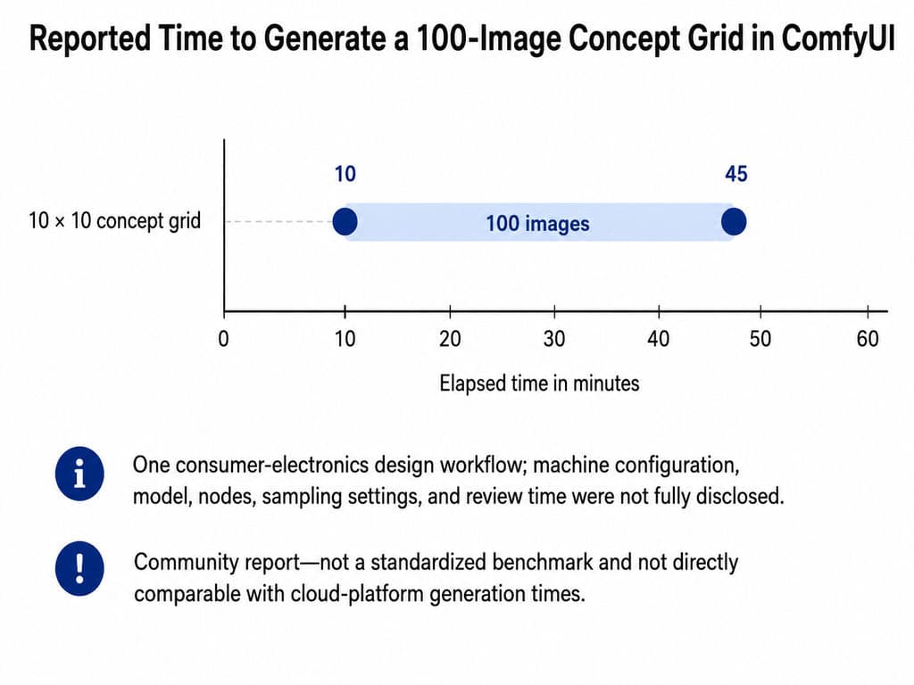 Reported Time to Generate a 100-Image Concept Grid in ComfyUI.