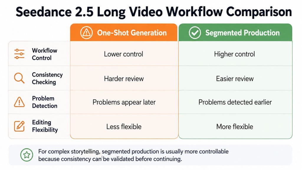 Seedance 2.5 Long Video Workflow Comparison