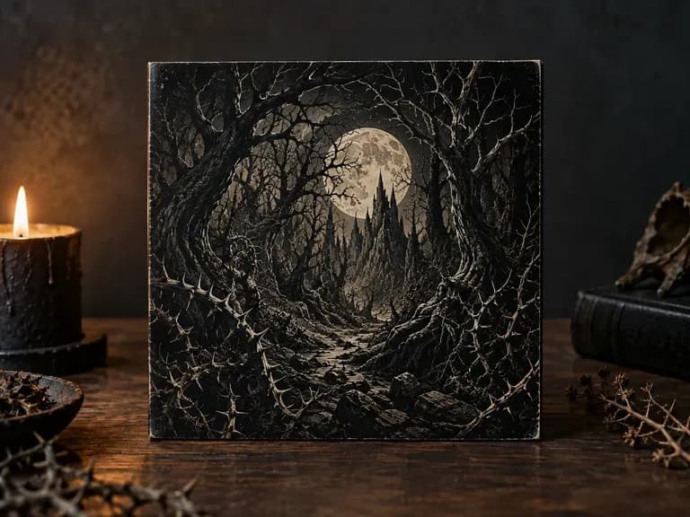 Metal Covers: dark illustration with sharp detail