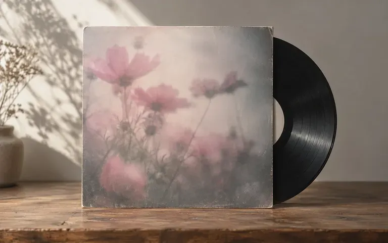 A shoegaze cover with a hazy, washed-out mood
