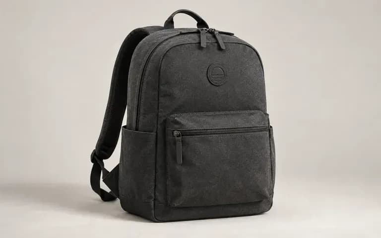 A brand logo placed on a new backpack design