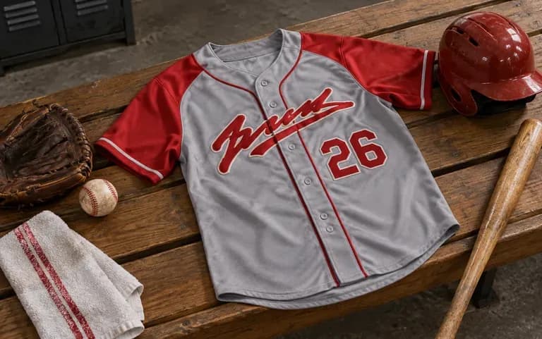 Contrast raglan sleeves on a baseball jersey
