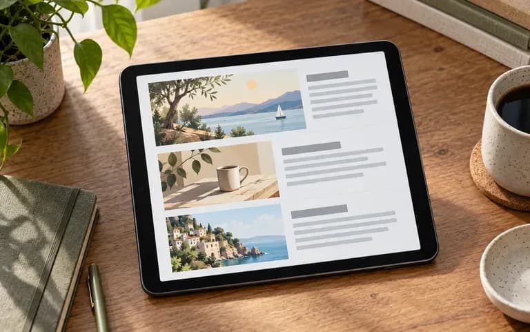Section images for one newsletter issue