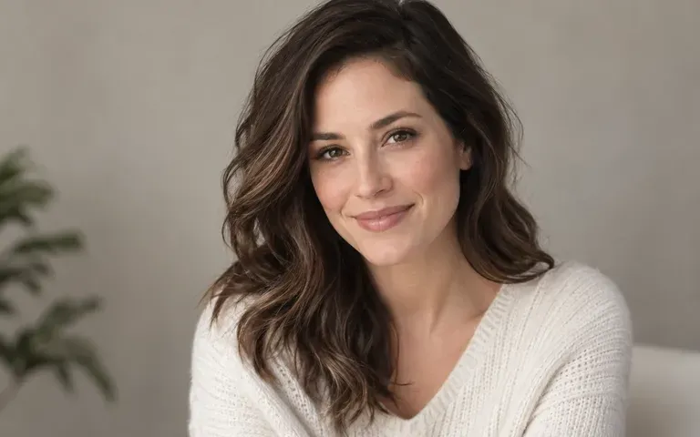 A softly lit adult studio headshot