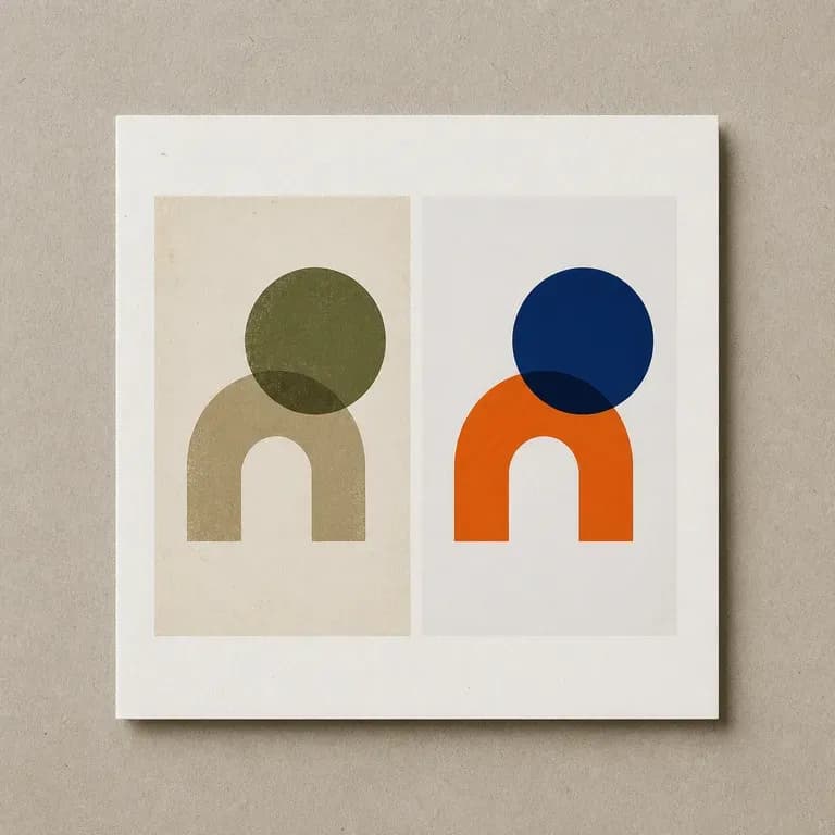 An old logo mark and its refreshed version placed next to each other