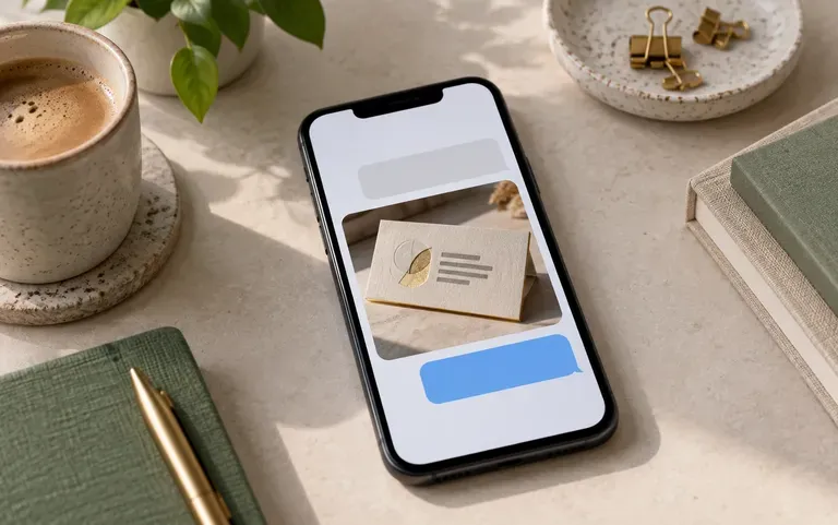 A card image shared in a messaging app