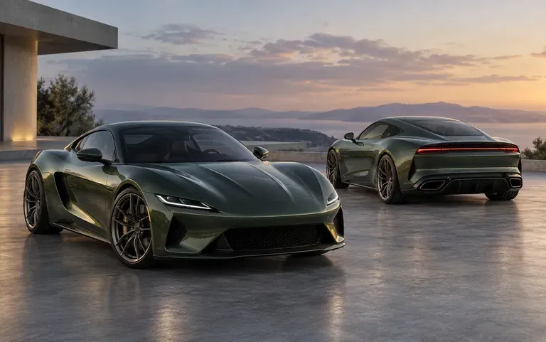 A concept car seen from two angles