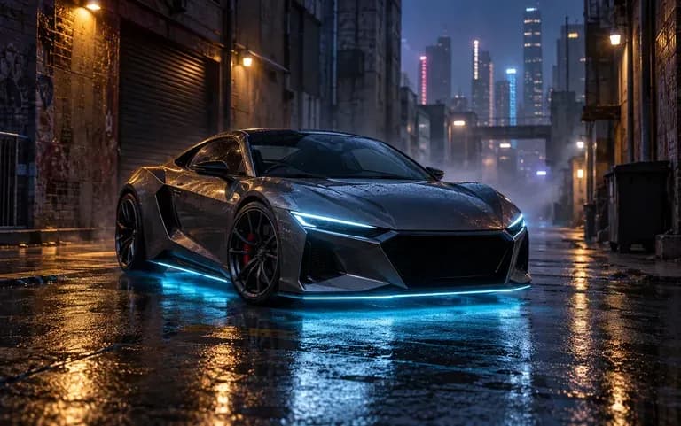 Concept art for a car video thumbnail