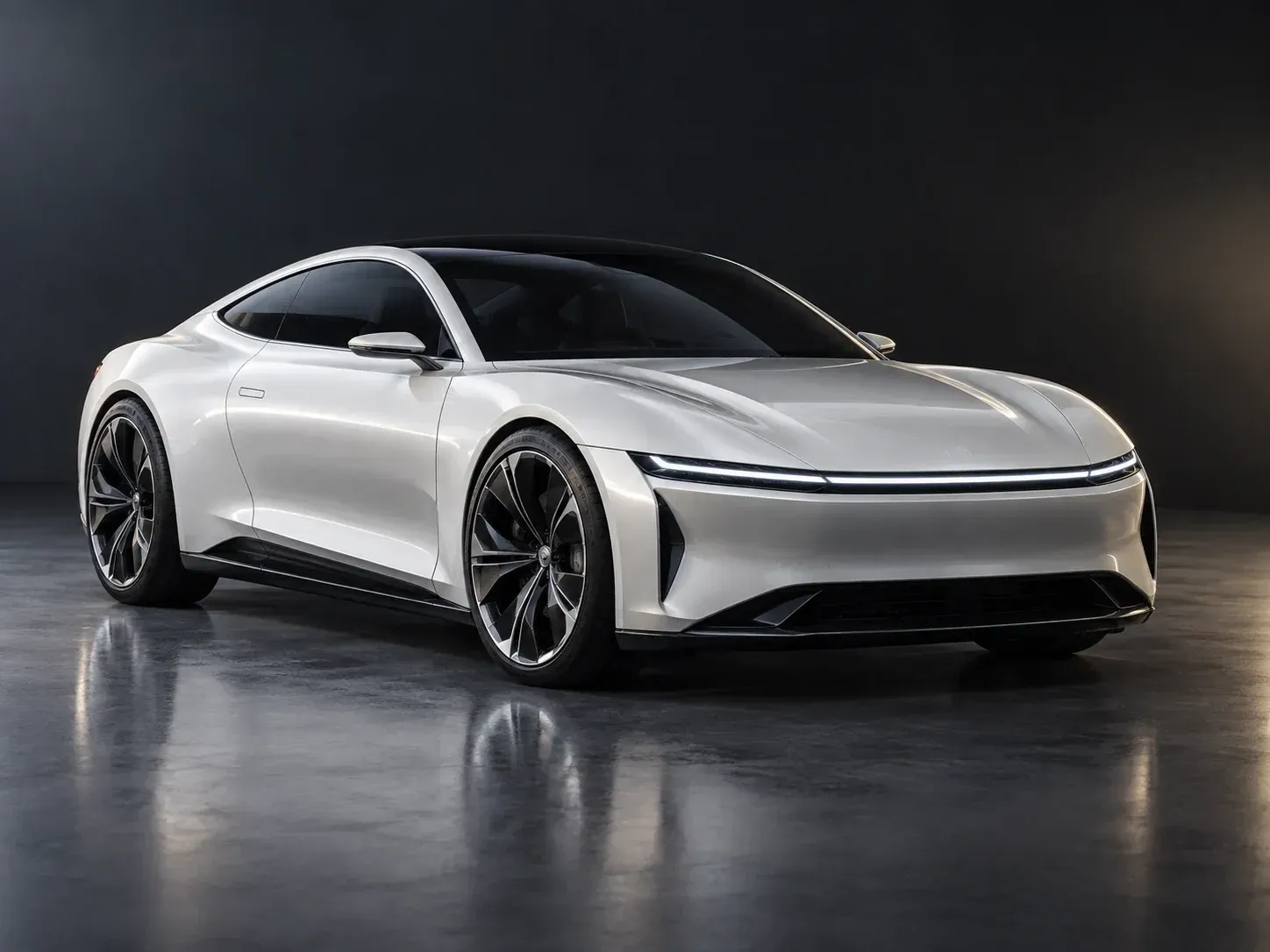 An electric coupe concept with a low roofline