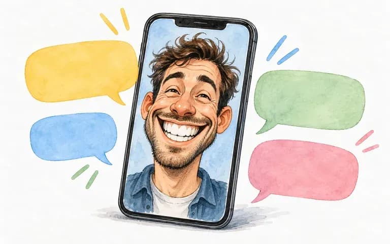 A caricature shared in a group chat