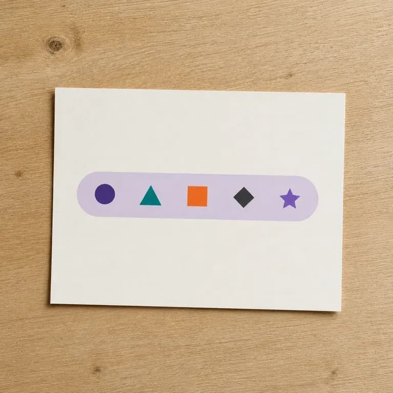 A navigation component card with bar and icon shapes arranged together