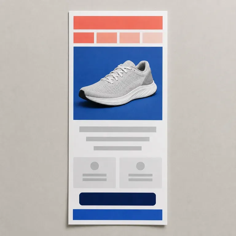 A countdown promotion email layout in warm tones with a dark button bar