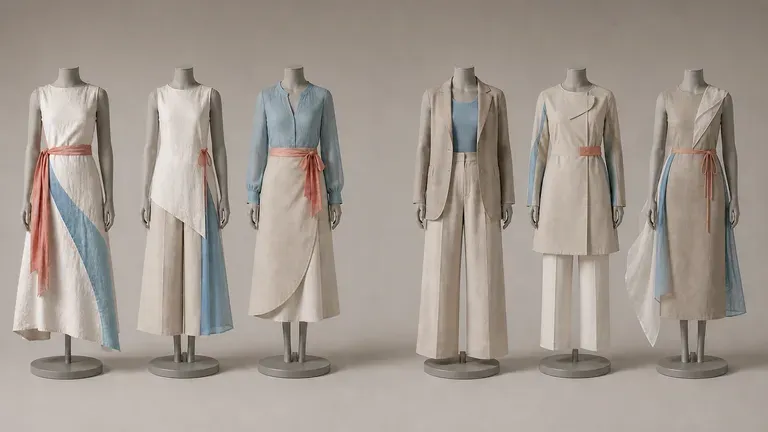 Two style directions of the same collection, one softer and one more structured