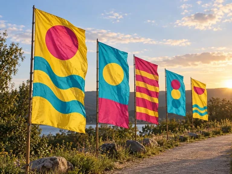 Festival Flags: bright fields for an outdoor event