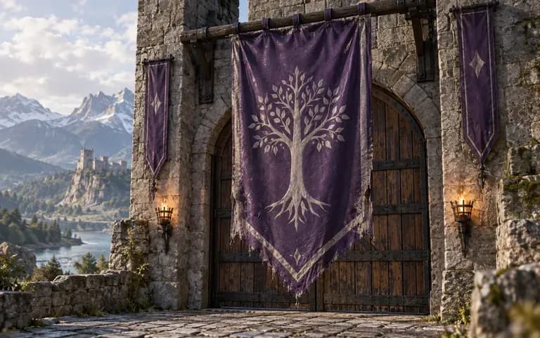 A flag for a fictional faction in a game world