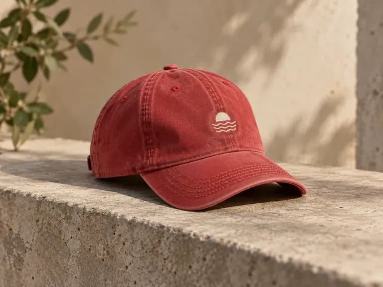 Embroidered Baseball Caps: a front logo on a six-panel cap