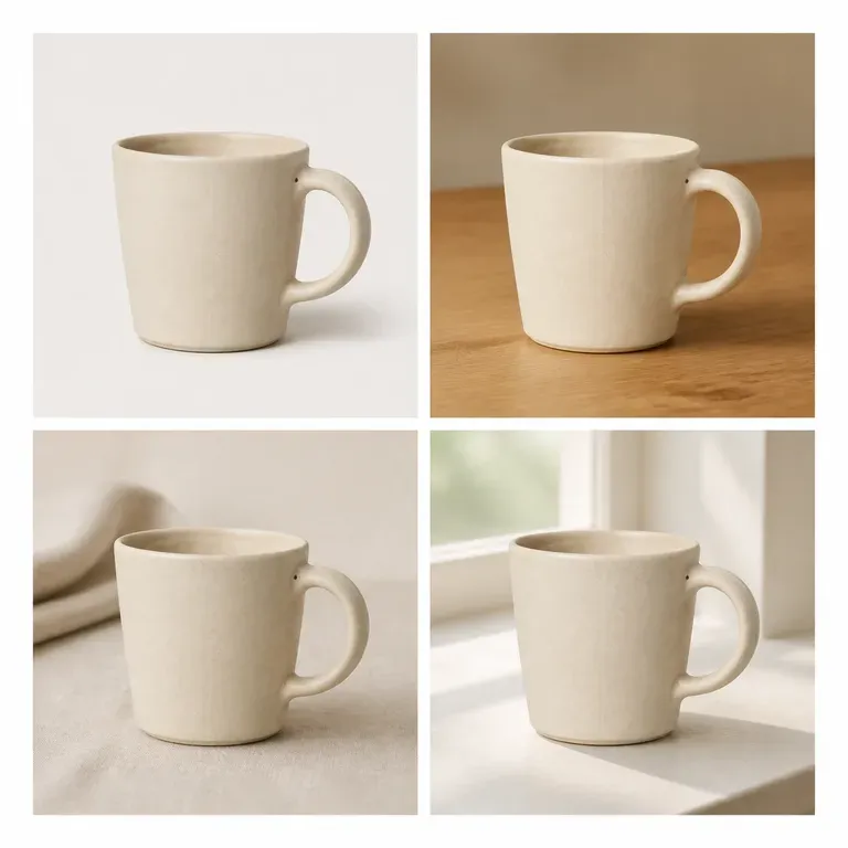 A grid of small thumbnails showing product scene variations