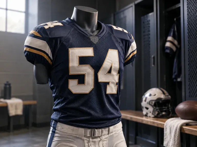 American Football Jerseys: wide shoulders and large numerals