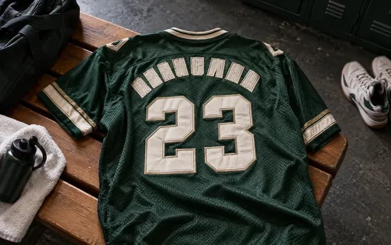 A jersey design carrying a player name and number
