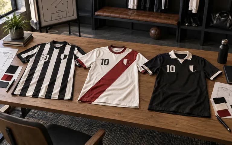 Kit options laid out for a club committee