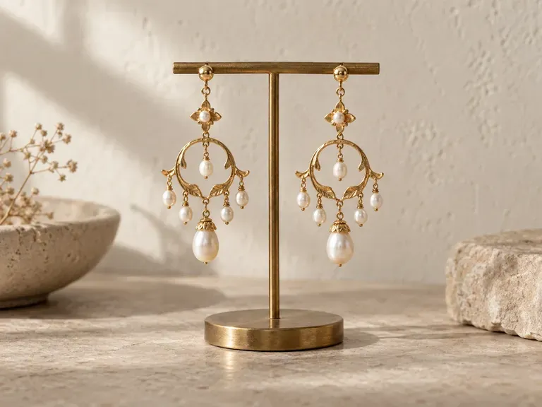 Statement Earrings: a mirrored pair of chandelier or hoop earrings