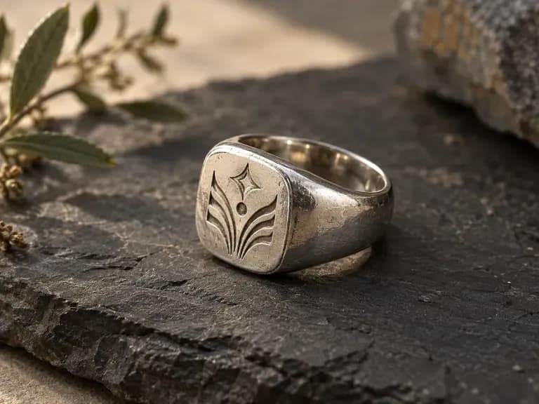 Signet Rings: an engraved face on a heavy band