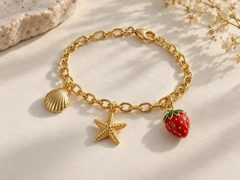 Charm Bracelets: a chain bracelet carrying the charms you describe