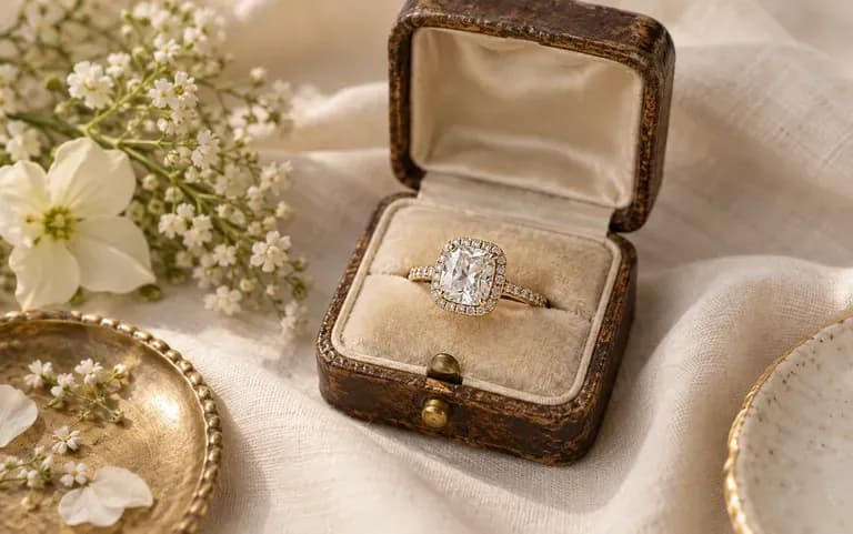 An engagement ring concept based on a couple's description