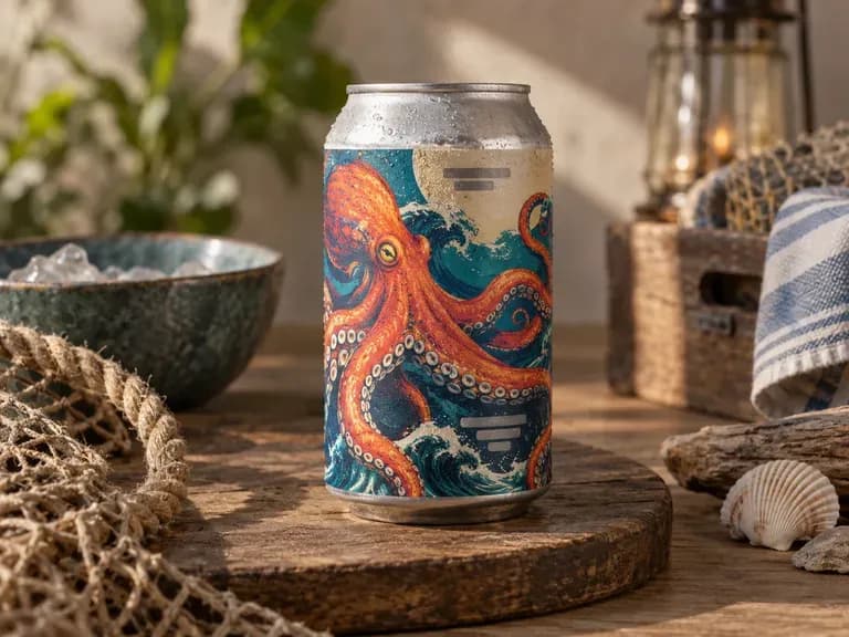 Craft Beer Labels: bold illustrations wrapped around a can