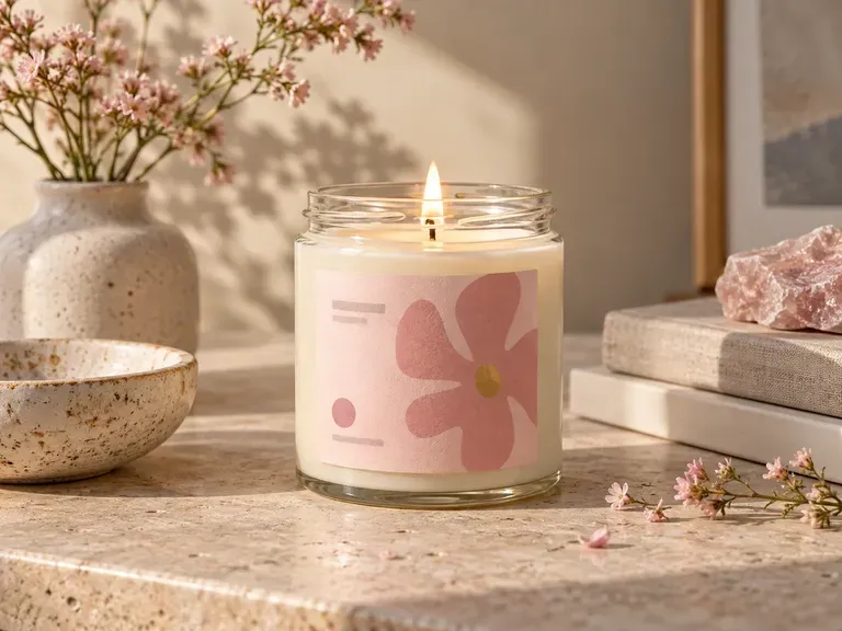 Candle Labels: soft colors and a simple scent name