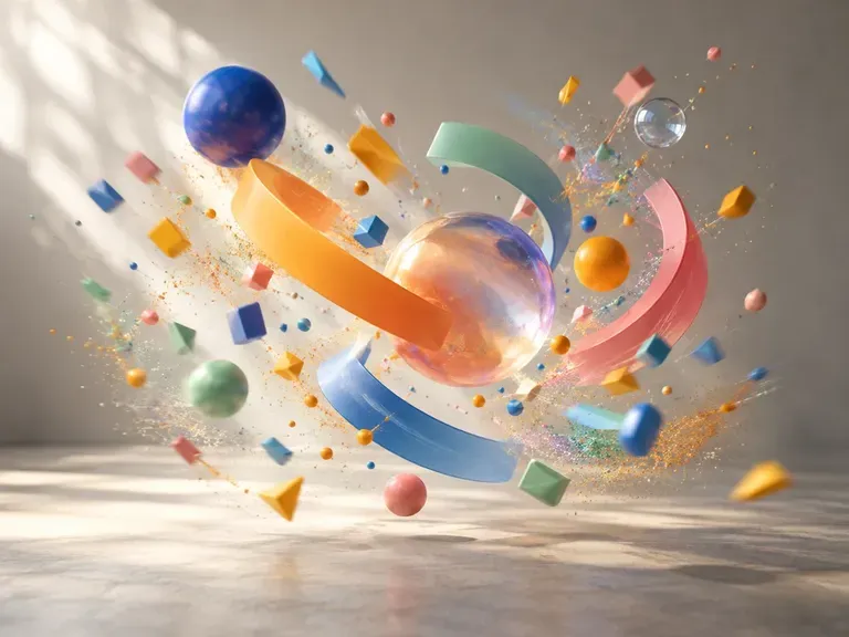 Particle Bursts: shapes scattering and regrouping
