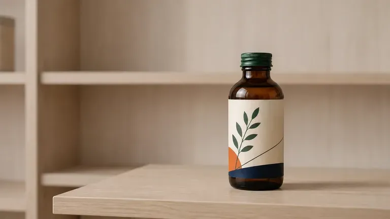 A new bottle packaging concept staged in a shelf-like retail display setting
