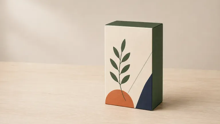 A minimal carton packaging concept on a clean desk for a founder's first product