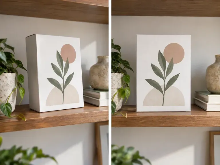 Product Boxes: packaging straightened for a listing