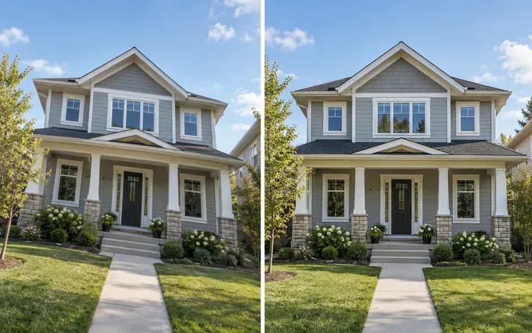 An upright house exterior for a listing