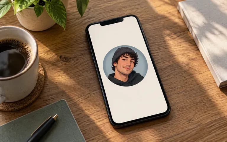 A stylized selfie used as a profile picture