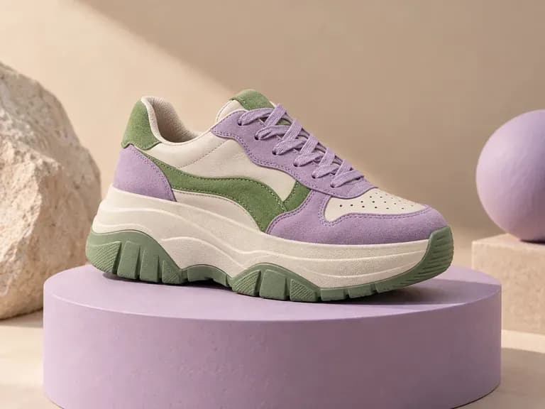 Chunky Platform Sneakers: thick midsoles with bold color blocking