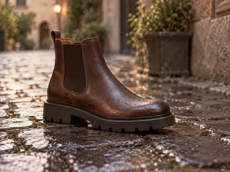 Chelsea Boots: elastic side panels on a lug sole