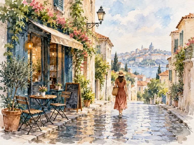 Watercolor Cities: soft washes over streets
