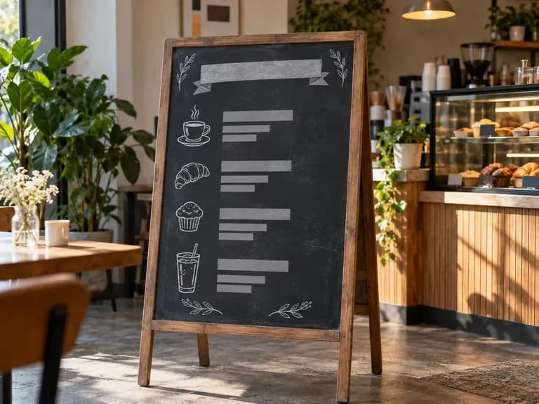 Menu Boards: a café's weekly specials