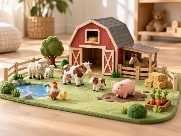 Playset Scenes: a small world of pieces arranged for play