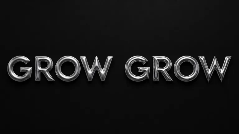 Two versions of the word GROW in flowing liquid metal with different interpretations