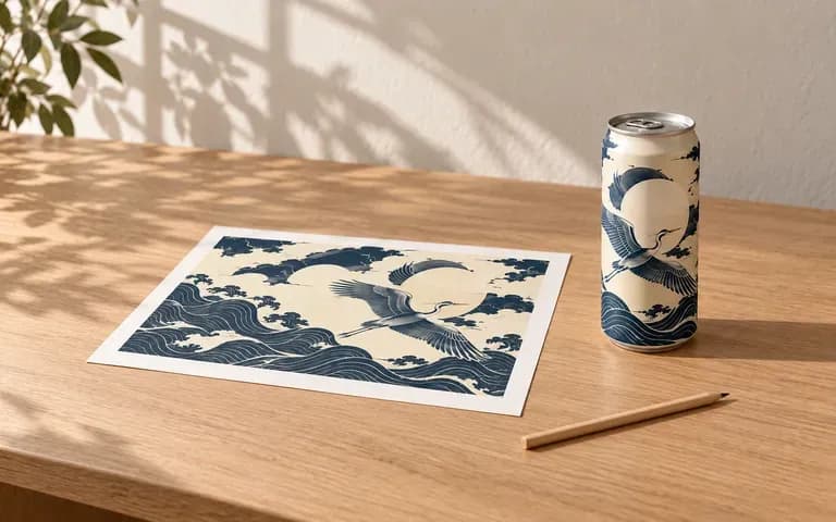 A designer's view of the curved edge of a beer can label