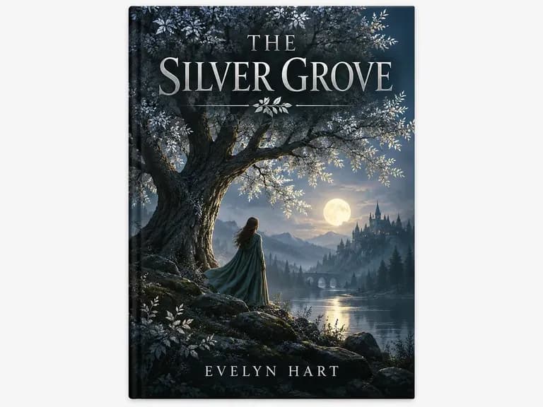 An original cover concept titled THE SILVER GROVE
